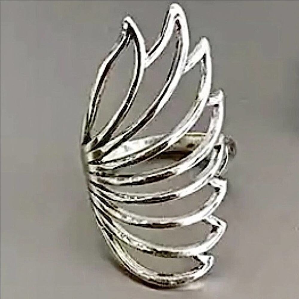 - Sterling Silver Resizable Angel Wing Ring